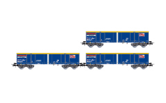 Jouef HJ6293 - H0 - 3-tlg. Set offener Güterwagen Eamnos, SNCF, Ep. VI